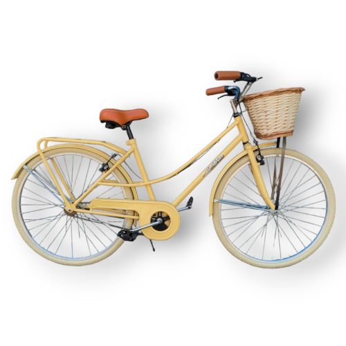Bicicleta Con Canasto De Mimbre Vintage Rodado 26 Paseo Dama Con