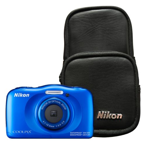 Lo encontré Series de tiempo combate Camara Nikon W100 13.2 MP 3x Zoom Video Full HD a prueba de Agua Kit Azul