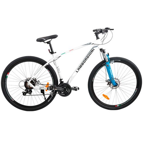 Bicicleta Mountain Bike Lamborghini Rodado 29 21 Vel Blanco Azul