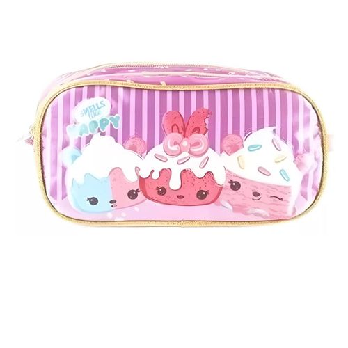 Cartuchera Wabro Num Noms Lila Y Dorado 3d
