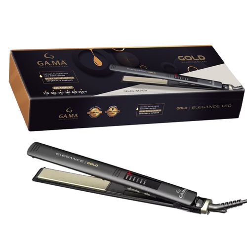 Planchita De Pelo Gama Elegance Gold Led Alisado Ceramica