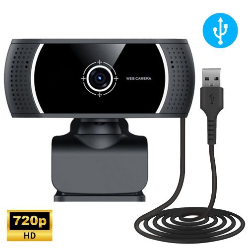 Webcam Cámara Web Full Hd Cable Usb Micrófono 720P Negra