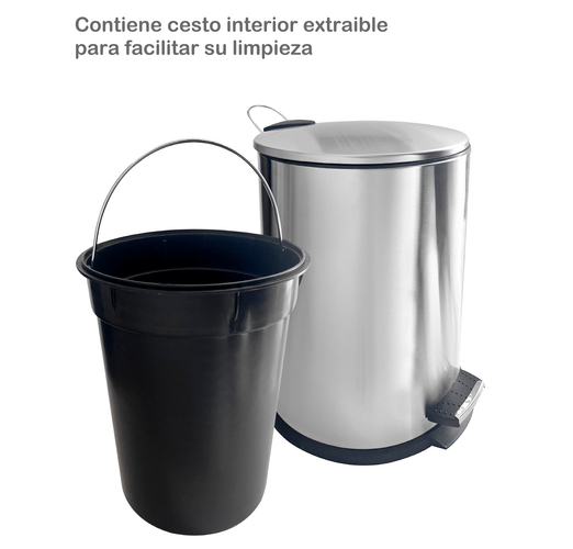 Cesto Residuos Tacho Acero Pedal 20 Lts Hogar Actual