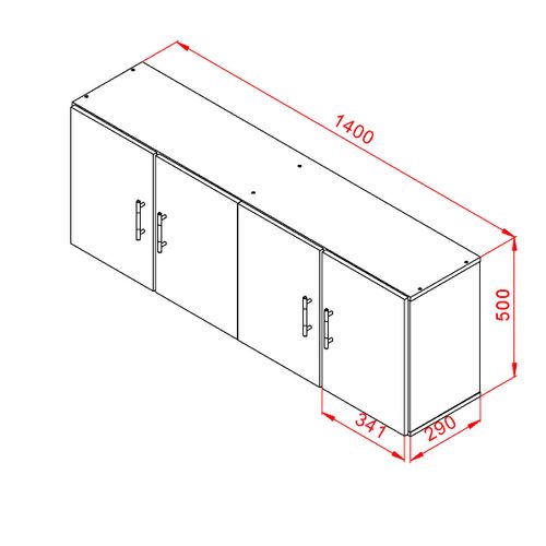 Alacena 1,40 M 3 Puertas - Blanco