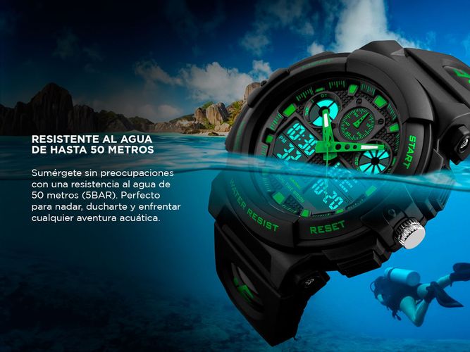 Reloj de Hombre Deportivo Azul Gadnic Sealy Digital Cronógrafo