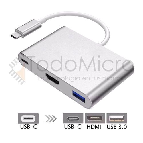 Comprar USB C tipo C a HDMI, compatible con USBC a HD-MI, Cable de vídeo  tipo C a HD, adaptador de pantalla de TV, convertidor USB3.1 4K 60Hz para  MacBook y portátil