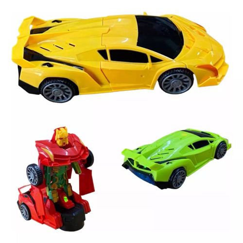 Juguete Auto Robot Transformers Sonidos Luz Babymovil Verde