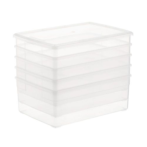 Set X6 Cajas Organizadoras Ropa Cocina Baño 5 Litros Clear