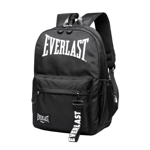 Mochila urbana deportiva unisex negra con llavero