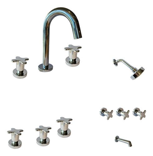 Kit De Griferia Viva Nova Cruz 904011 Lav Bidet Ducha Hydros