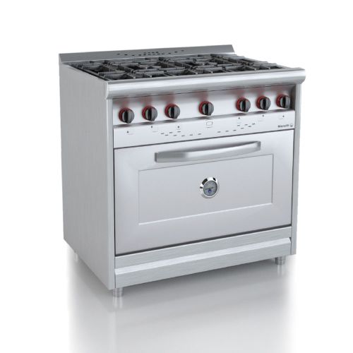 COCINA MORELLI INDUSTRIAL MISTER CHEFF 1100 / 6 HORNALLAS / REJAS FUNDICION  – REFRIVAN