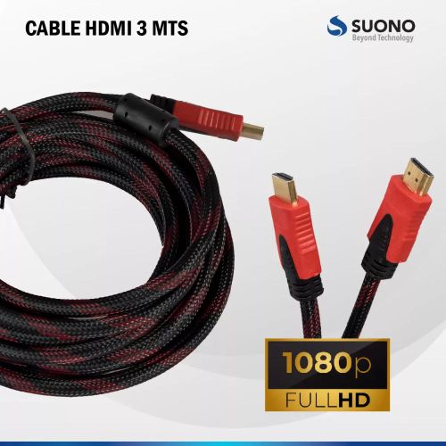 Cable Hdmi 3 Metros Mallado