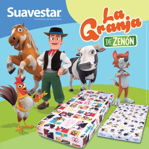 Colchon Cuna Funcional Suavestar granja zennon 60x120 funda c/ cierre -  Colchonería Ballester