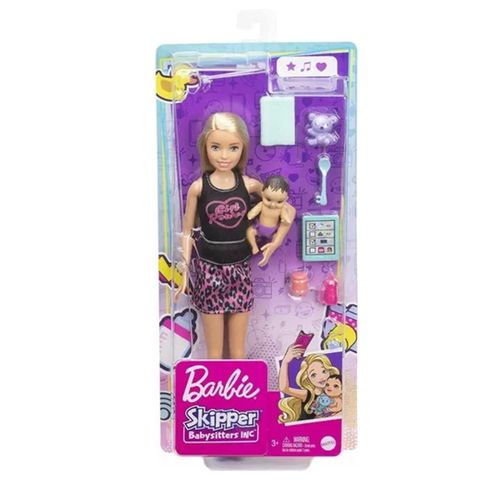 Barbie Skipper Niñera Con Bebé Y Accesorios Mattel