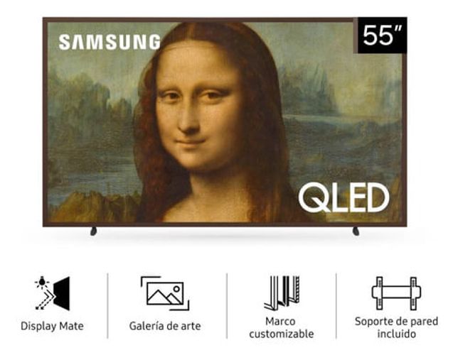 Tv Samsung 55  Eq Qled 4k Marco Nogal Marron