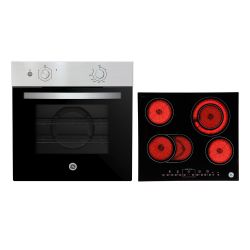 Combo Horno Eléctrico 60 Cm Inox Hg6018Evai0 + Anafe Eléctrico  Vitrocerámico 60 Cm Negro Aege62Pv | Historial de Precios